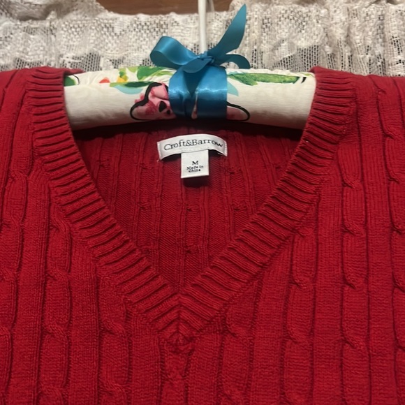 Croft and barrow size medium red beautiful sweater half sleeved - Picture 3 of 5